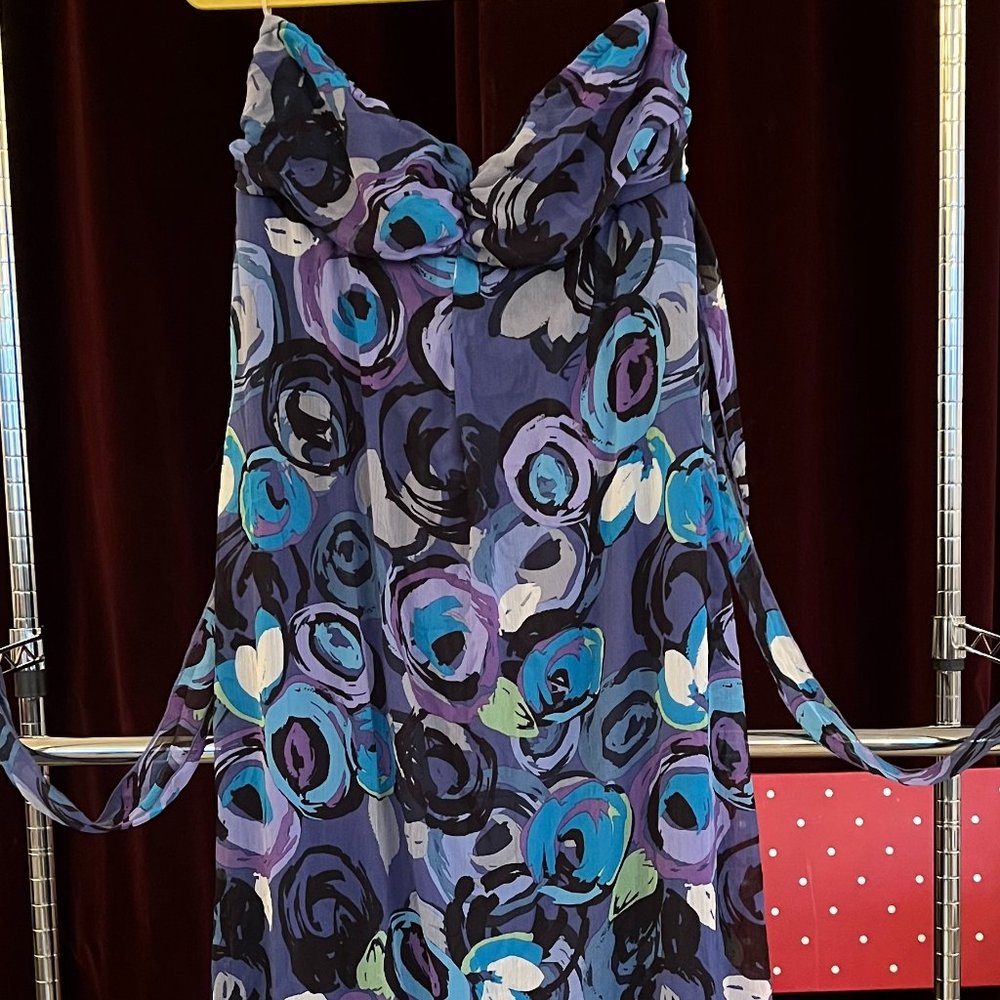 Blue and Purple Swirly Maxi Dress